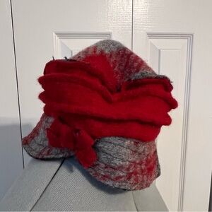 Stylish Red and Gray Women's Hat